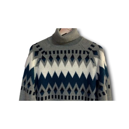 Urban Ring UR10072 Maglione Uomo Dolcevita Jacquared Grigio