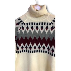 Urban Ring UR10072 Maglione Uomo Dolcevita Jacquared Ecru 2