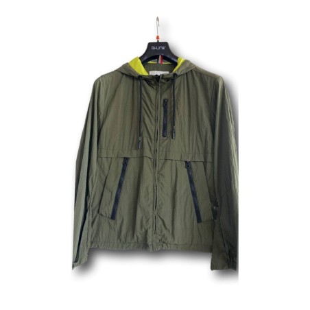 Rihunik Springfield RIMA40J Giacca Uomo Leggera con Cappuccio Verde Militare