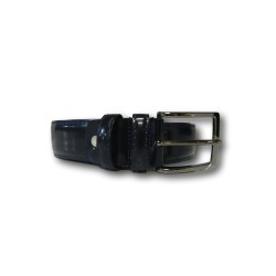 Made in Italy 035 Cintura Uomo in Pelle Abrasivato Blu