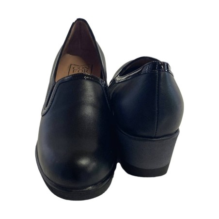 Confort C2I2367 Mocassino Donna In Vera Pelle Zeppa Media Nero 