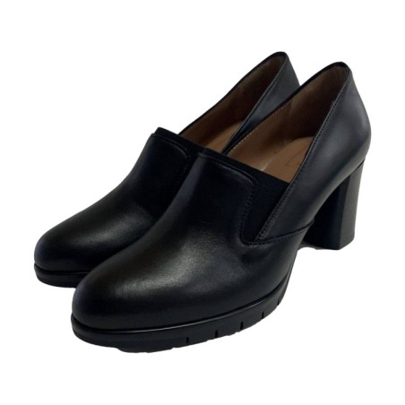 Confort C3I 1343 Mocassino Donna In Vera Pelle Tacco Medio Nero 