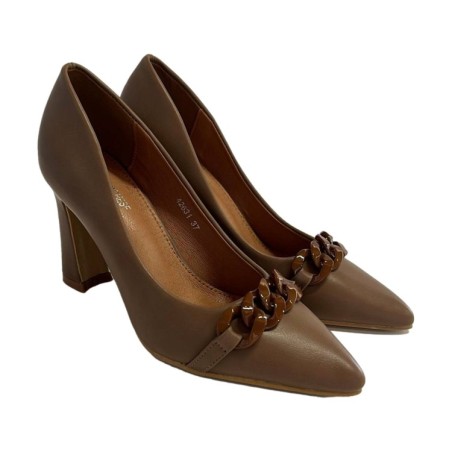 ENZA MARCHESE 42631 Scarpe Donna Decollete Tacco Alto 9 cm Beige