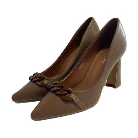 ENZA MARCHESE 42631 Scarpe Donna Decollete Tacco Alto 9 cm Beige