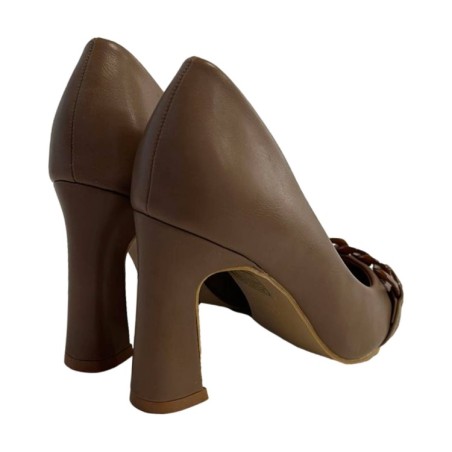 ENZA MARCHESE 42631 Scarpe Donna Decollete Tacco Alto 9 cm Beige