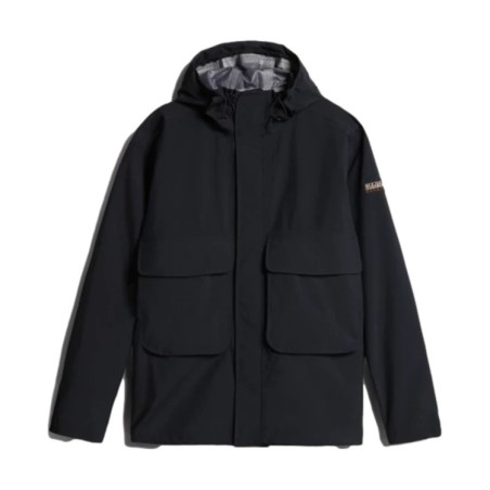 Napapijri NA4GLS A-Firewood Giacca Unisex Con Cappuccio Nero  