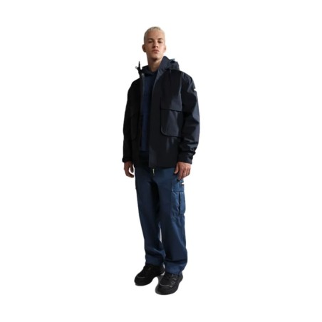 Napapijri NA4GLS A-Firewood Giacca Unisex Con Cappuccio Nero  