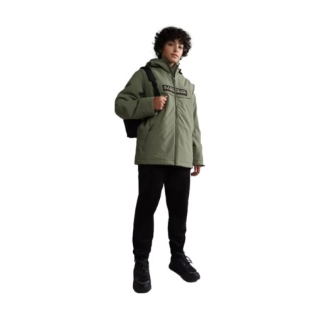 Napapijri NA4GN9 K Rainforest Op 1 Giacca Parka Con Cappuccio Verde 