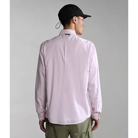 Napapijri NP0A4H1E62S1 G-GRAIE 1 Camicia Manica Lunga a Righe Rosa