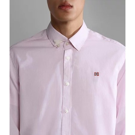 Napapijri NP0A4H1E62S1 G-GRAIE 1 Camicia Manica Lunga a Righe Rosa