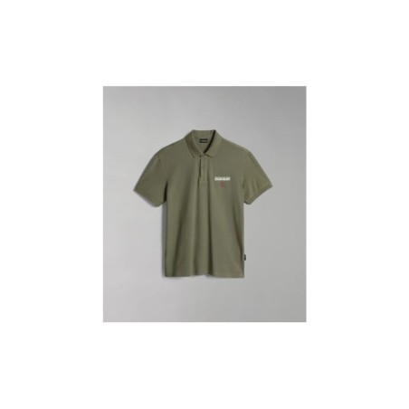 Napapijri NA4H9W E-Ayas SS Polo Uomo Maniche Corte in Cotone Verde Militare  