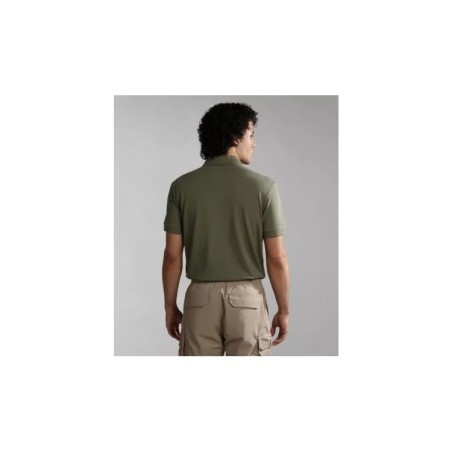 Napapijri NA4H9W E-Ayas SS Polo Uomo Maniche Corte in Cotone Verde Militare  