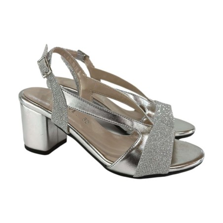 MM Comfort 5016 Sandali Donna Tacco Medio Argento 