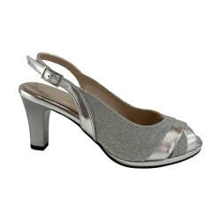 MM Comfort 7060 Sandali Donna Cerimonia Tacco Medio Argento 