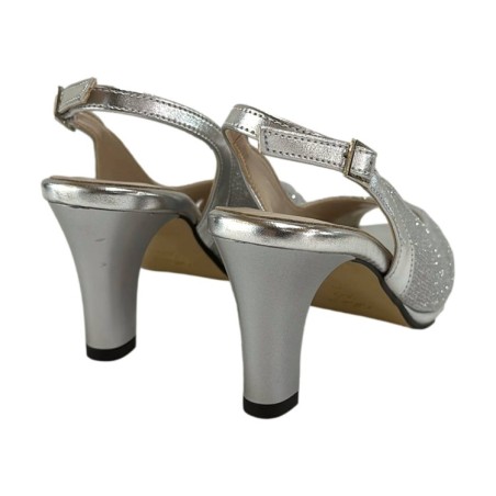 MM Comfort 7060 Sandali Donna Cerimonia Tacco Medio Argento 