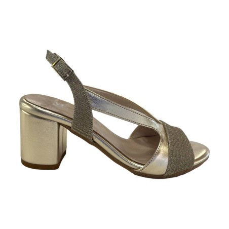 MM Comfort 5016 Sandali Donna Tacco Medio Platino  