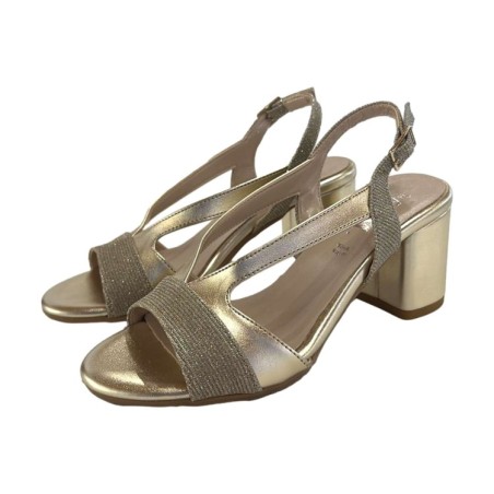 MM Comfort 5016 Sandali Donna Tacco Medio Platino  