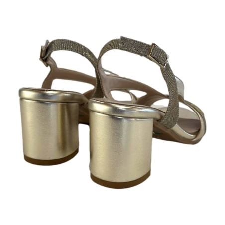 MM Comfort 5016 Sandali Donna Tacco Medio Platino  