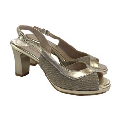 MM Comfort 540 Sandali Donna Cerimonia Tacco Medio Platino  2