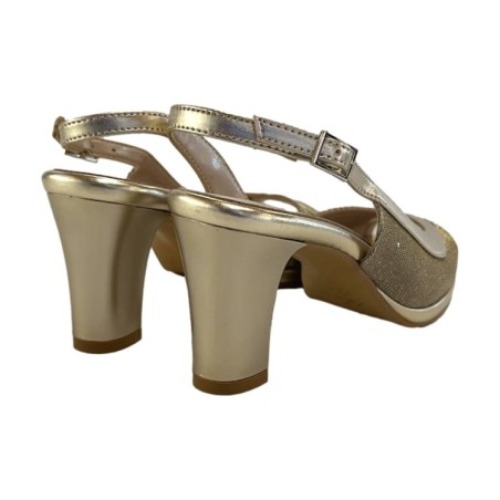 MM Comfort 540 Sandali Donna Cerimonia Tacco Medio Platino 