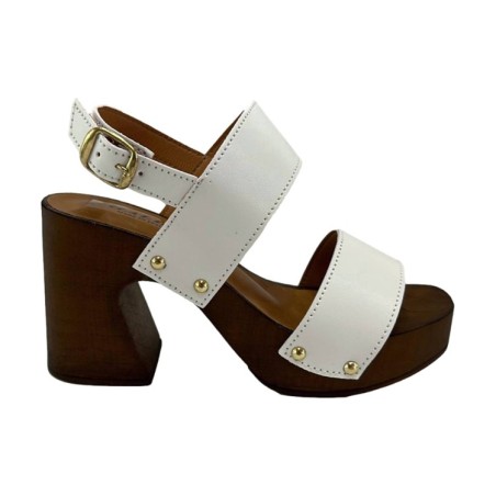 Gallo Shoes 319 Sandali Donna Tacco Alto Con Cinturino Bianco 