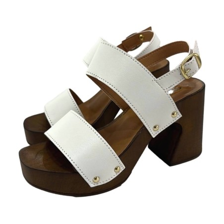 Gallo Shoes 319 Sandali Donna Tacco Alto Con Cinturino Bianco 