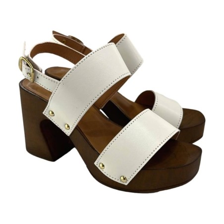 Gallo Shoes 319 Sandali Donna Tacco Alto Con Cinturino Bianco 