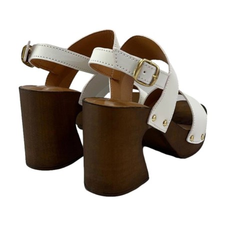 Gallo Shoes 319 Sandali Donna Tacco Alto Con Cinturino Bianco 