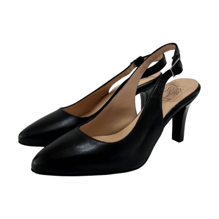 Confort 6608 Decollete Slingback Donna Cerimonia Tacco Medio Nero 