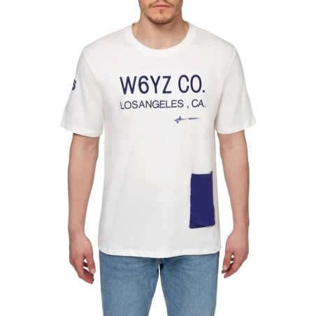 W6YZ Just Say Wizz Los Angeles T-Shirt Maniche Corte Bianca  