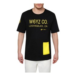W6YZ Just Say Wizz Los Angeles T-Shirt Maniche Corte Nera   
