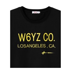 W6YZ Just Say Wizz Los Angeles T-Shirt Maniche Corte Nera    2