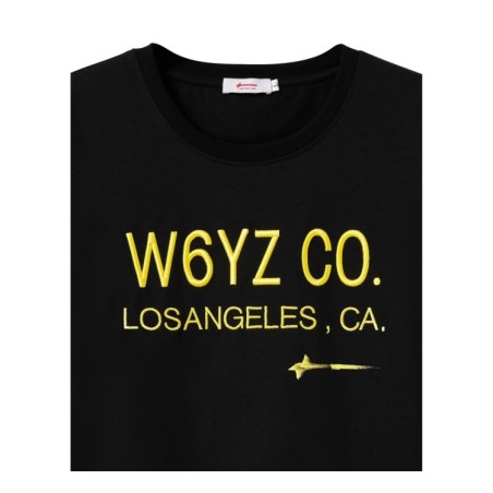 W6YZ Just Say Wizz Los Angeles T-Shirt Maniche Corte Nera   