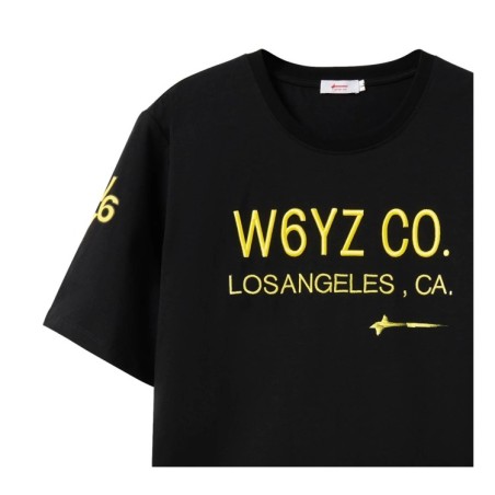 W6YZ Just Say Wizz Los Angeles T-Shirt Maniche Corte Nera   