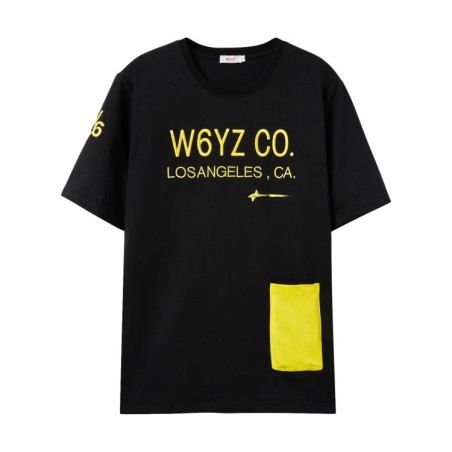 W6YZ Just Say Wizz Los Angeles T-Shirt Maniche Corte Nera   