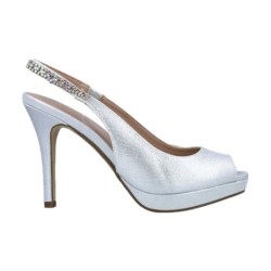 Menbur 23731 Scarpe Donna Sandali Gioiello Tacco Alto Argento