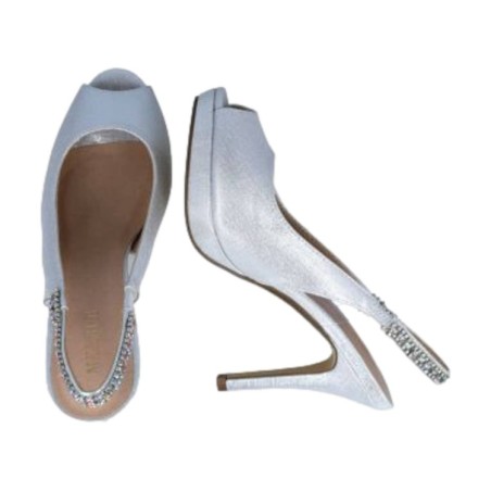 Menbur 23731 Scarpe Donna Sandali Gioiello Tacco Alto Argento