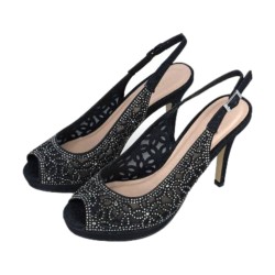 Menbur 23968 Scarpe Donna Sandali Gioiello Tacco Alto Nero 2