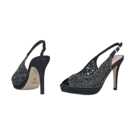 Menbur 23968 Scarpe Donna Sandali Gioiello Tacco Alto Nero