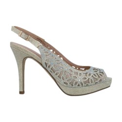 Menbur 23968 Scarpe Donna Sandali Gioiello Tacco Alto Oro