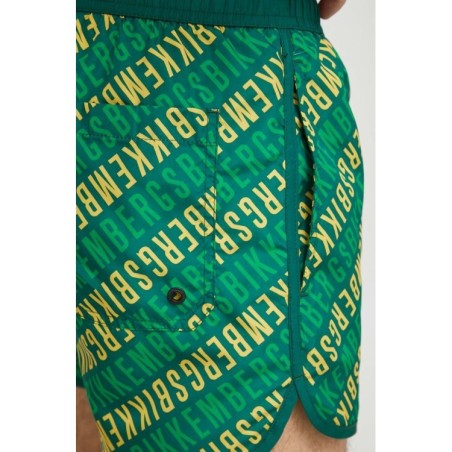 Bikkembergs ALLOVER Costume Short Mare Piscina Bagno Uomo Verde 