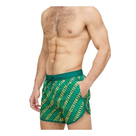 Bikkembergs ALLOVER Costume Short Mare Piscina Bagno Uomo Verde 
