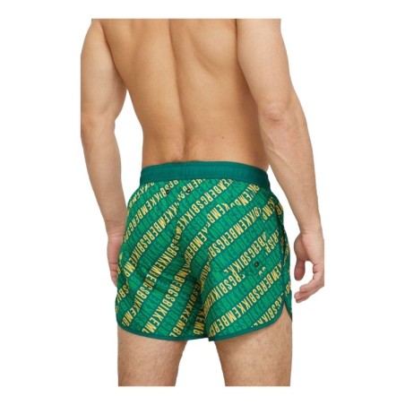 Bikkembergs ALLOVER Costume Short Mare Piscina Bagno Uomo Verde 