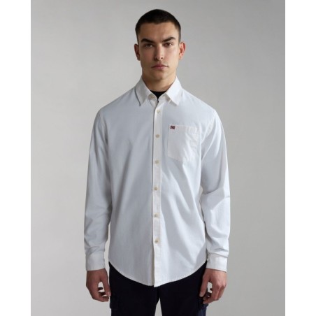 Napapijri NP0A4HFCN1A1 G-WILKINS Camicia Manica Lunga White Whisper