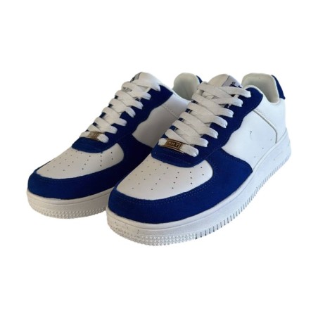 Gai Mattiolo GMT-3 Sneakers Uomo In Vera Pelle  e Camoscio Bianco Blu Royal