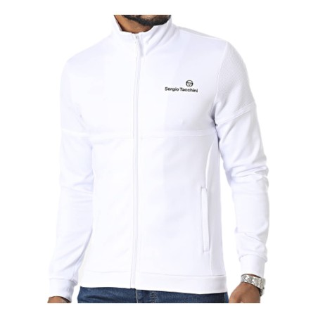 Sergio Tacchini 40106 DIJEY Giacca Felpa Tuta con Cerniera Tracktop Uomo Bianco