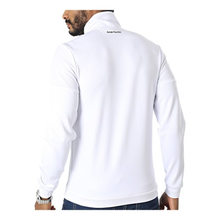 Sergio Tacchini 40106 DIJEY Giacca Felpa Tuta con Cerniera Tracktop Uomo Bianco