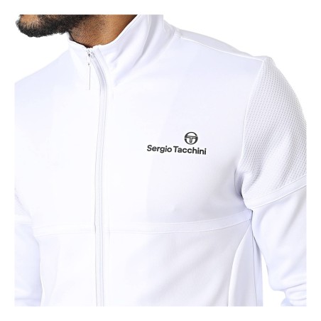 Sergio Tacchini 40106 DIJEY Giacca Felpa Tuta con Cerniera Tracktop Uomo Bianco