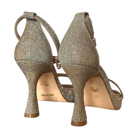 Gold & Gold GD28 Sandali Donna Tacco Alto Lurex Oro