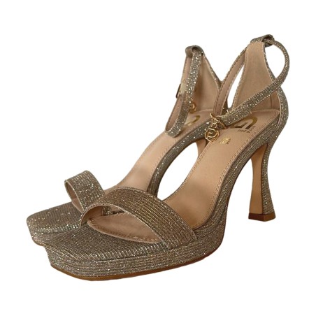 Gold & Gold GD28 Sandali Donna Tacco Alto Lurex Oro